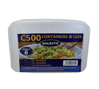 Majestic Clear PP Plastic Food Containers – 250pcs, 500ml