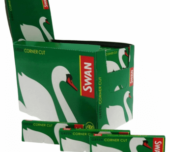 Swan Standard Size Green Corner Cut Rolling Papers – 100 Booklets by Trendz