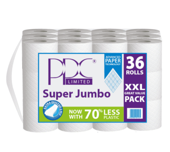 PPC Super Jumbo 2-Ply Bathroom Tissue – 36 Rolls, Eco-Friendly Packaging
